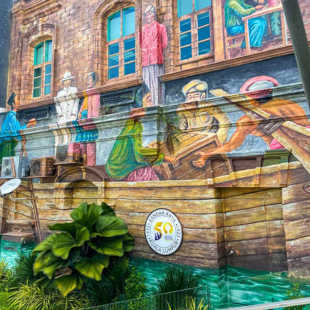 Colourful wall art in Kuala Lumpur city centre