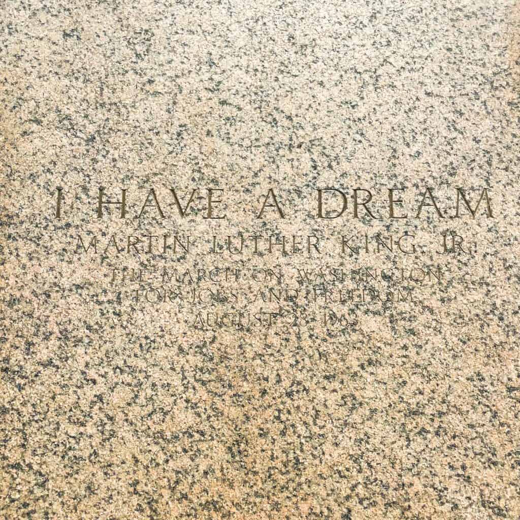 Martin Luther King Junior 'I have a dream' plaque