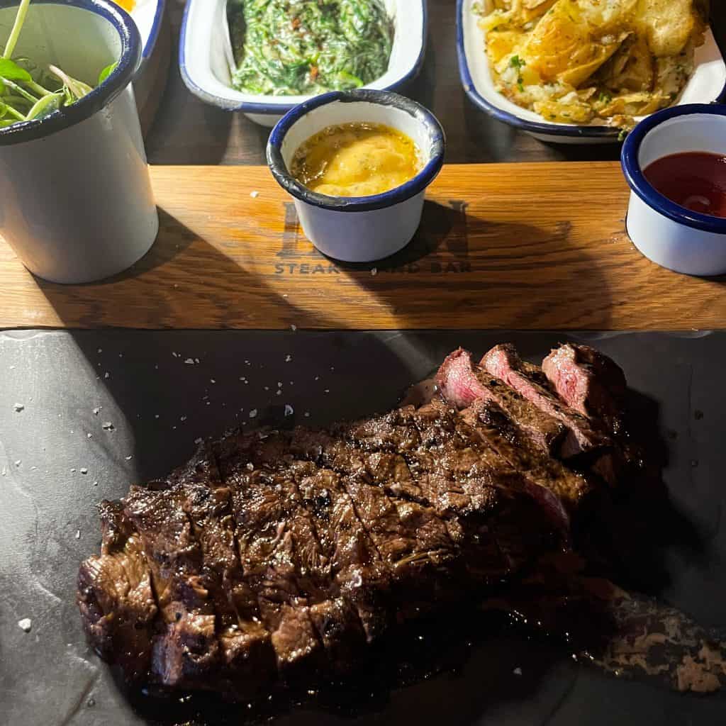 Steak at Iron Steak and Bar restaurant in Cape Town