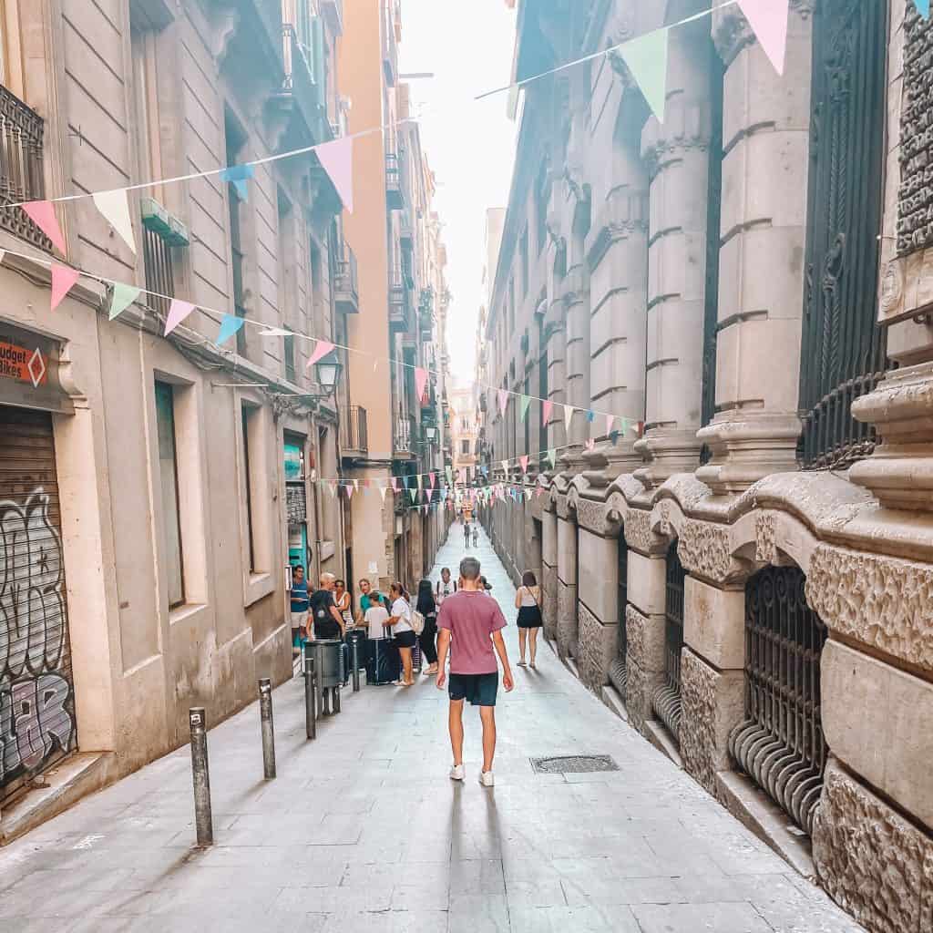 Boy in the Gothic Quarter of Barcelona