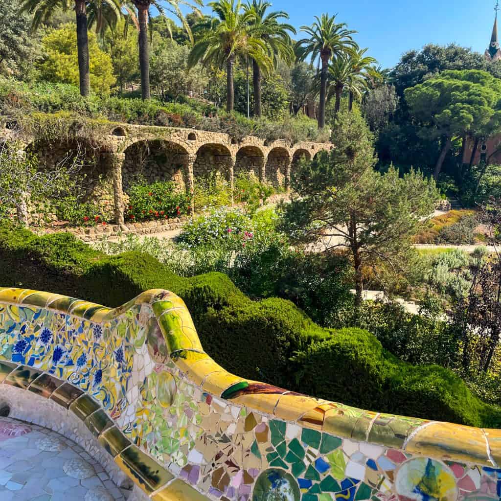 Ceramic tiles at Park Guell in Barcelona