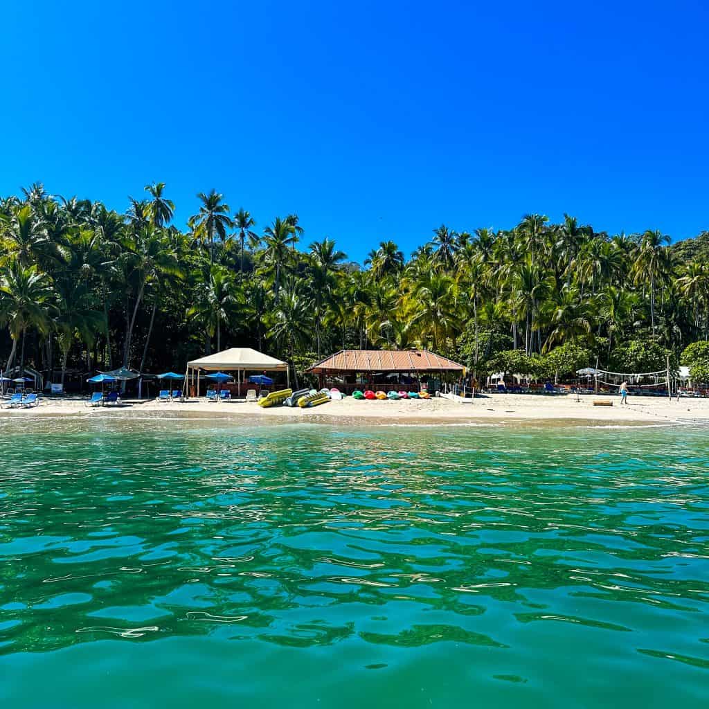 Tortuga island in Costa Rica: view of the island from the boat