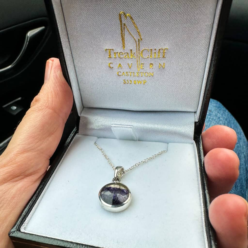 Blue John Stone necklace from Treak Cliff Cavern