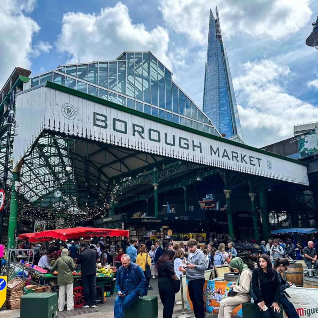 Borough market with the shard in the background