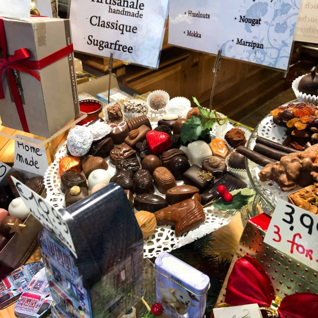 Chocolates on display 