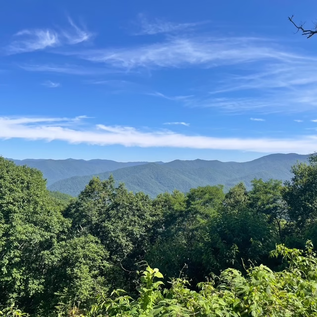 Smoky Mountains with blue sky