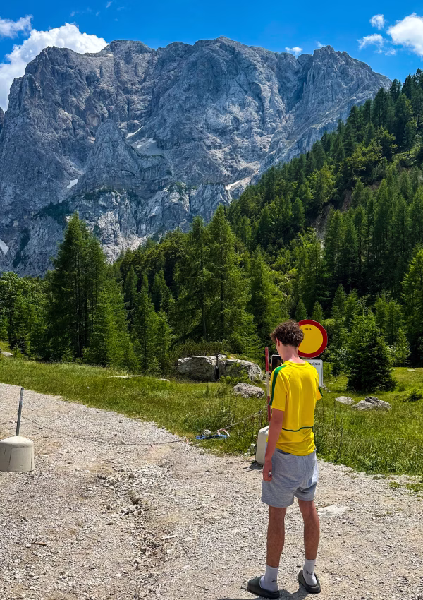 Boy looking at Mountain View
